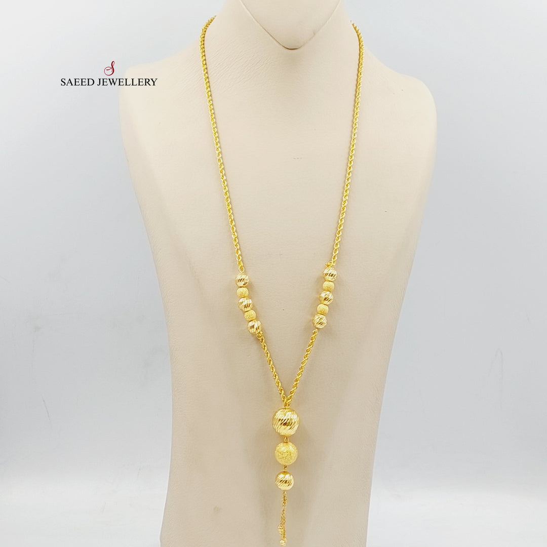 21K Gold Balls Balls Necklace by Saeed Jewelry - Image 5