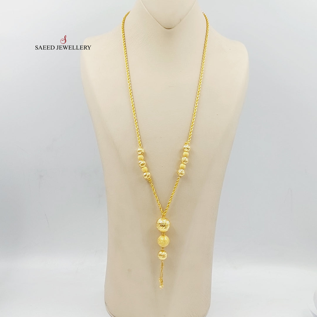 21K Gold Balls Balls Necklace by Saeed Jewelry - Image 11