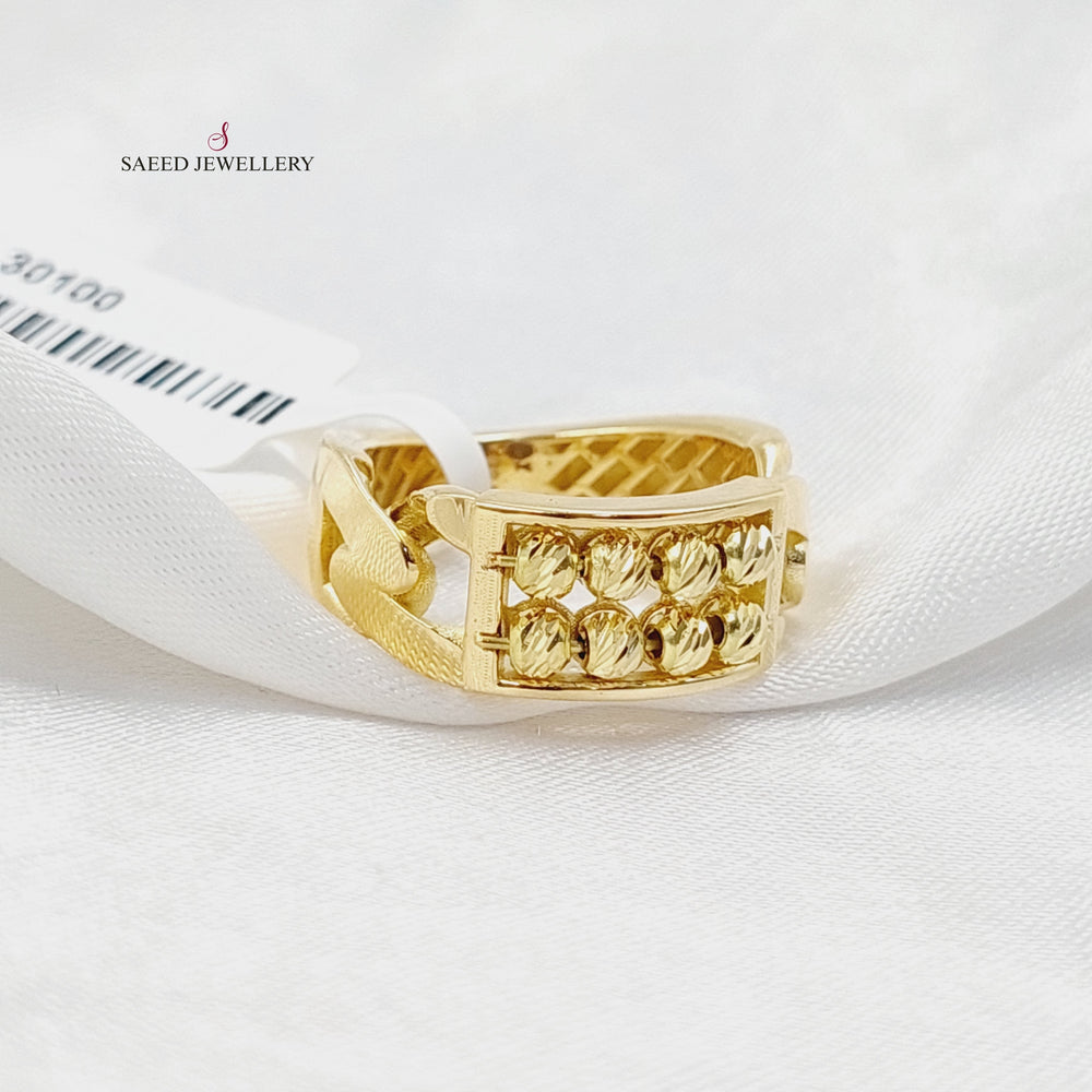 18K Gold Balls Cuban Links Ring by Saeed Jewelry - Image 2