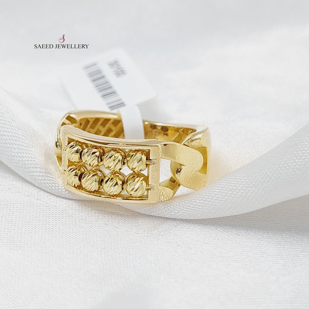 18K Gold Balls Cuban Links Ring by Saeed Jewelry - Image 3