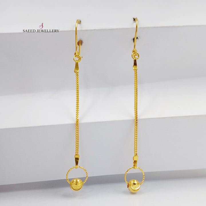 21K Gold Balls Flat Earrings by Saeed Jewelry - Image 4