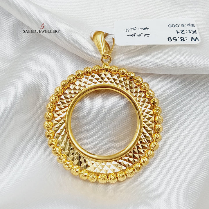 21K Gold Balls Frame Pendant by Saeed Jewelry - Image 1