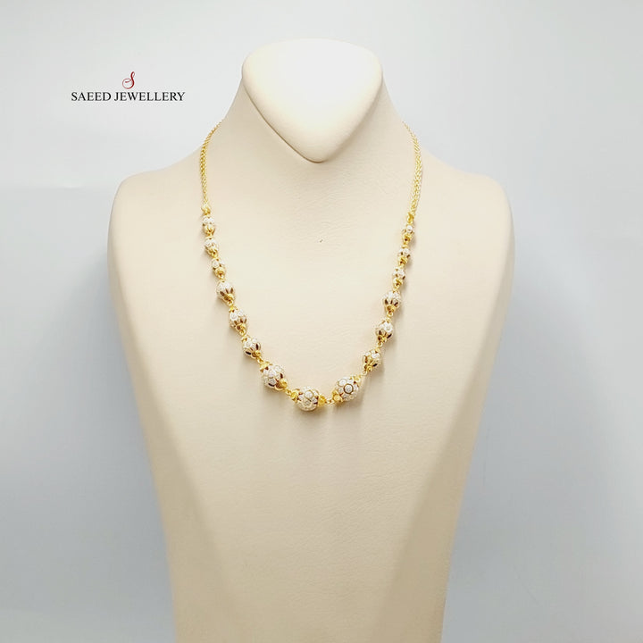 21K Gold Balls Necklace by Saeed Jewelry - Image 5