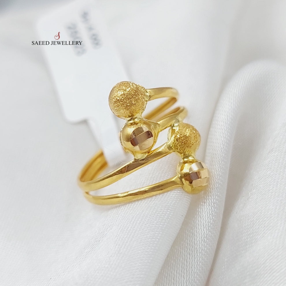 21K Gold Balls Ring by Saeed Jewelry - Image 1