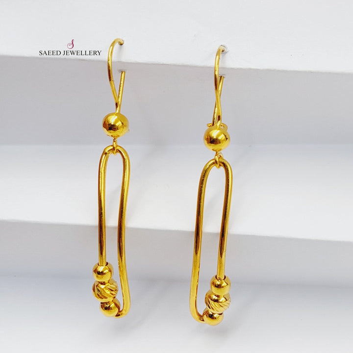 21K Gold Balls Shankle Earrings by Saeed Jewelry - Image 4