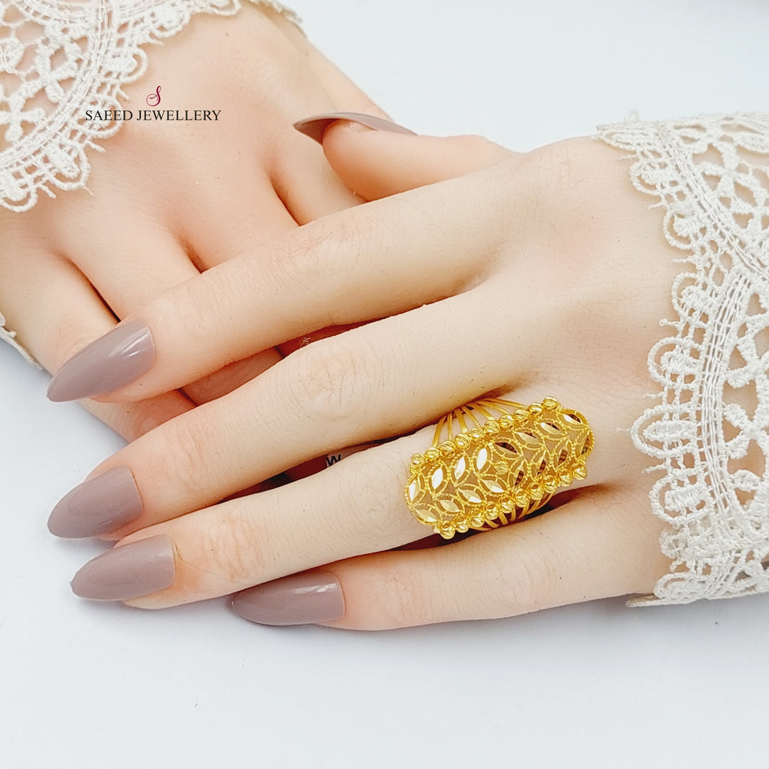 21K Gold Balls Spike Ring by Saeed Jewelry - Image 4