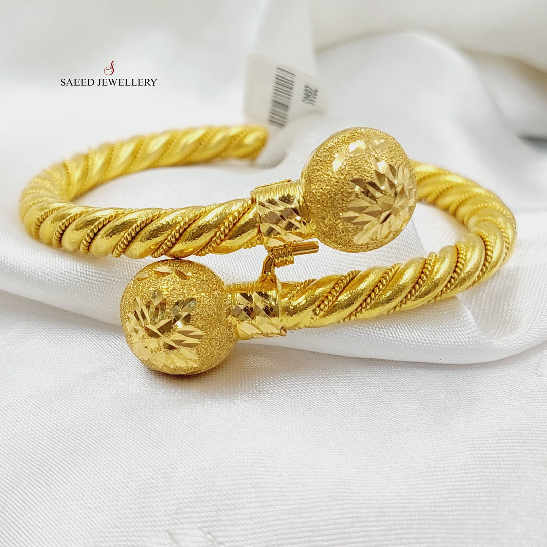 21K Gold Balls Twisted Bracelet by Saeed Jewelry - Image 1