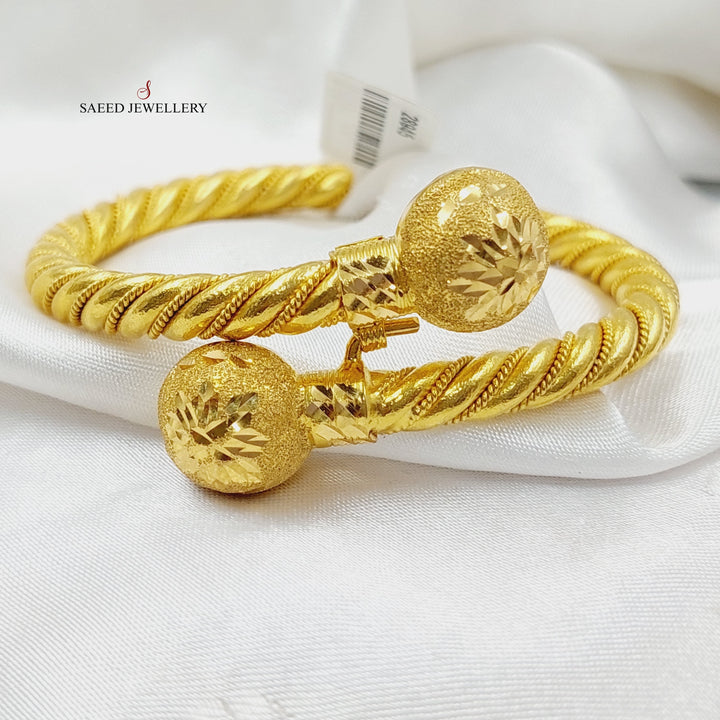 21K Gold Balls Twisted Bracelet by Saeed Jewelry - Image 1