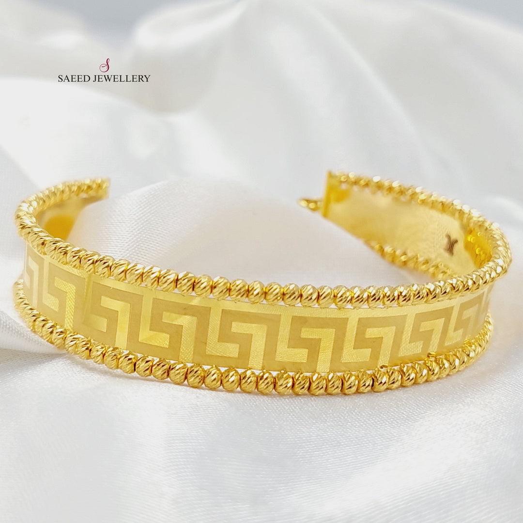 21K Gold Balls Virna Bangle Bracelet by Saeed Jewelry - Image 3