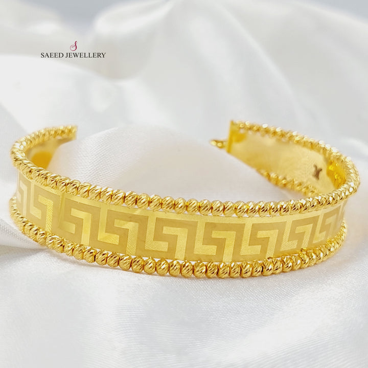 21K Gold Balls Virna Bangle Bracelet by Saeed Jewelry - Image 3