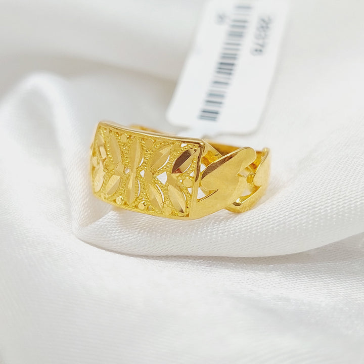 21K Gold Bar Ring by Saeed Jewelry - Image 3