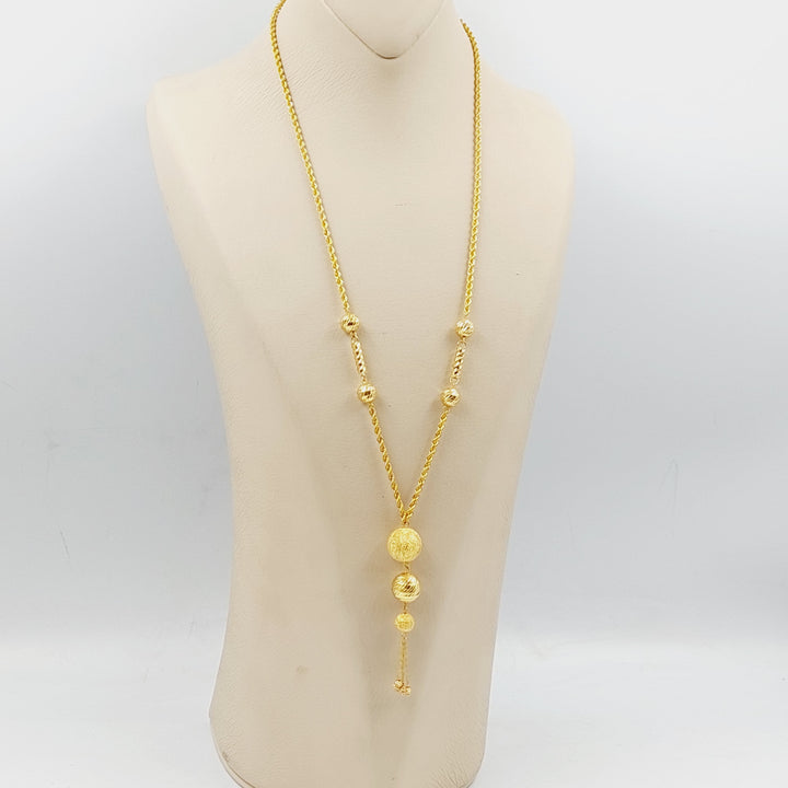 21K Gold Bead Balls Necklace by Saeed Jewelry - Image 2