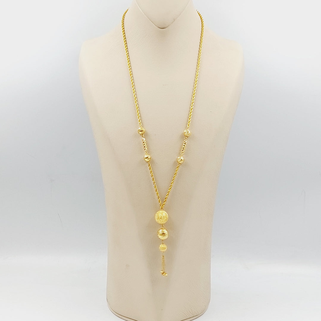 21K Gold Bead Balls Necklace by Saeed Jewelry - Image 1