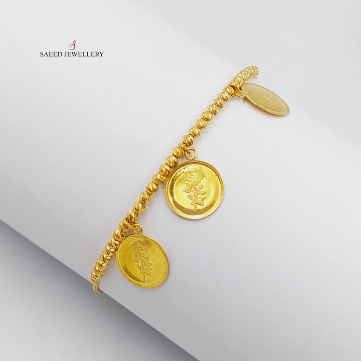 21K Gold Balls Bracelet by Saeed Jewelry - Image 3