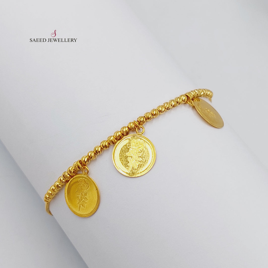 21K Gold Balls Bracelet by Saeed Jewelry - Image 4