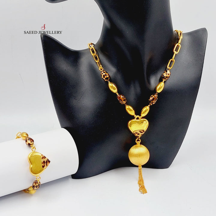 21K Gold Two Pieces Balls Set by Saeed Jewelry - Image 4