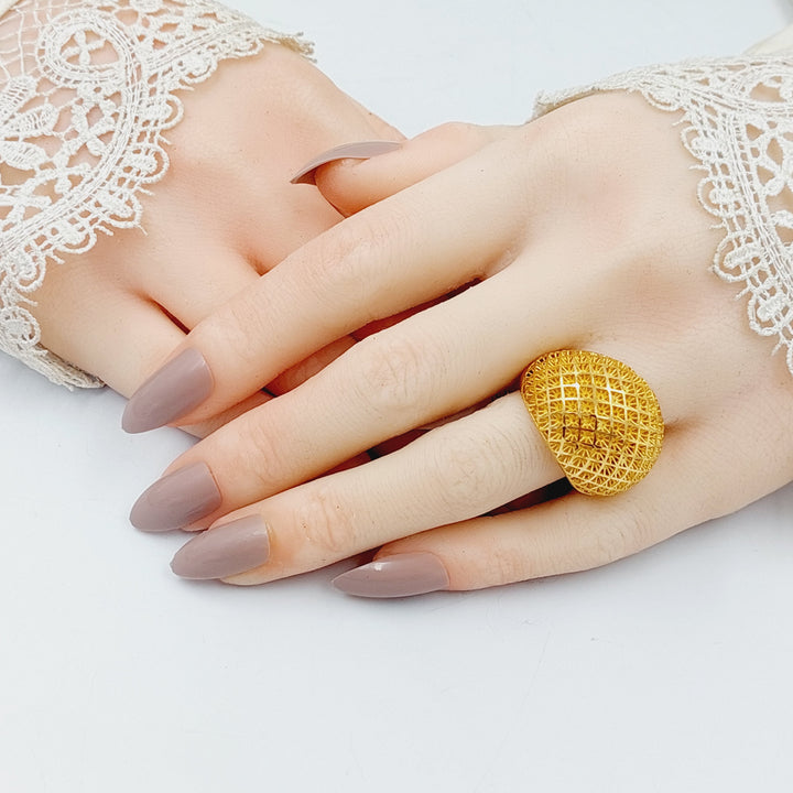 21K Gold Beehive Kuwaiti Ring by Saeed Jewelry - Image 4