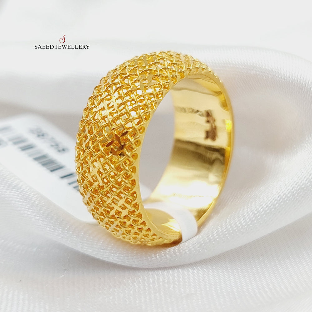 21K Gold Beehive Wedding Ring by Saeed Jewelry - Image 2