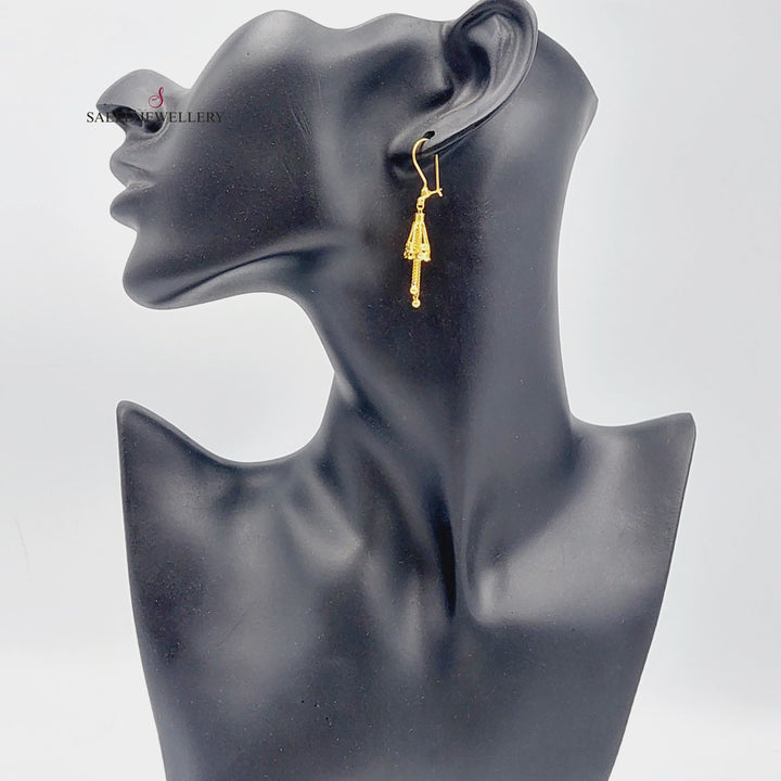 21K Gold Bell Earrings by Saeed Jewelry - Image 3