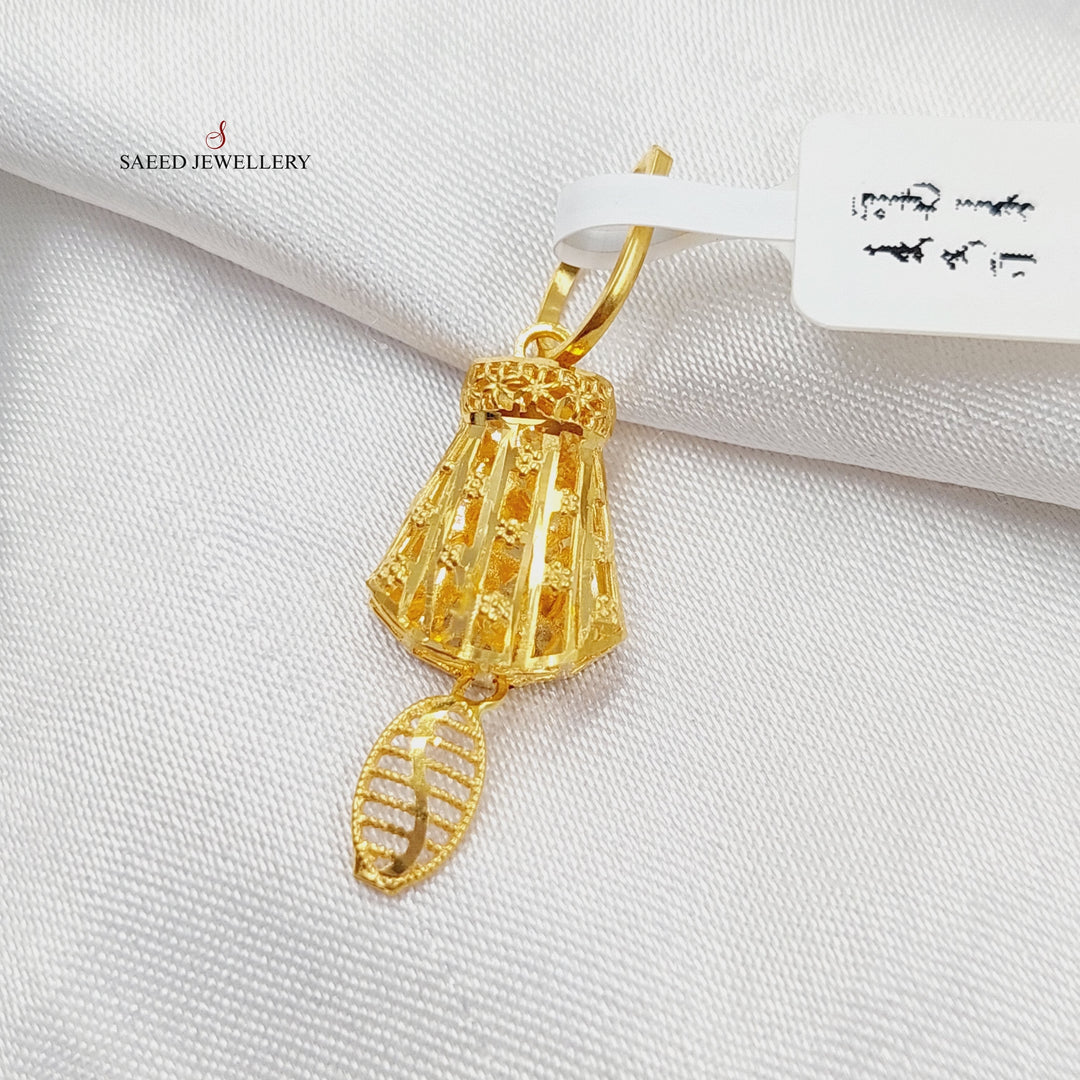 21K Gold Bell Pendant by Saeed Jewelry - Image 4