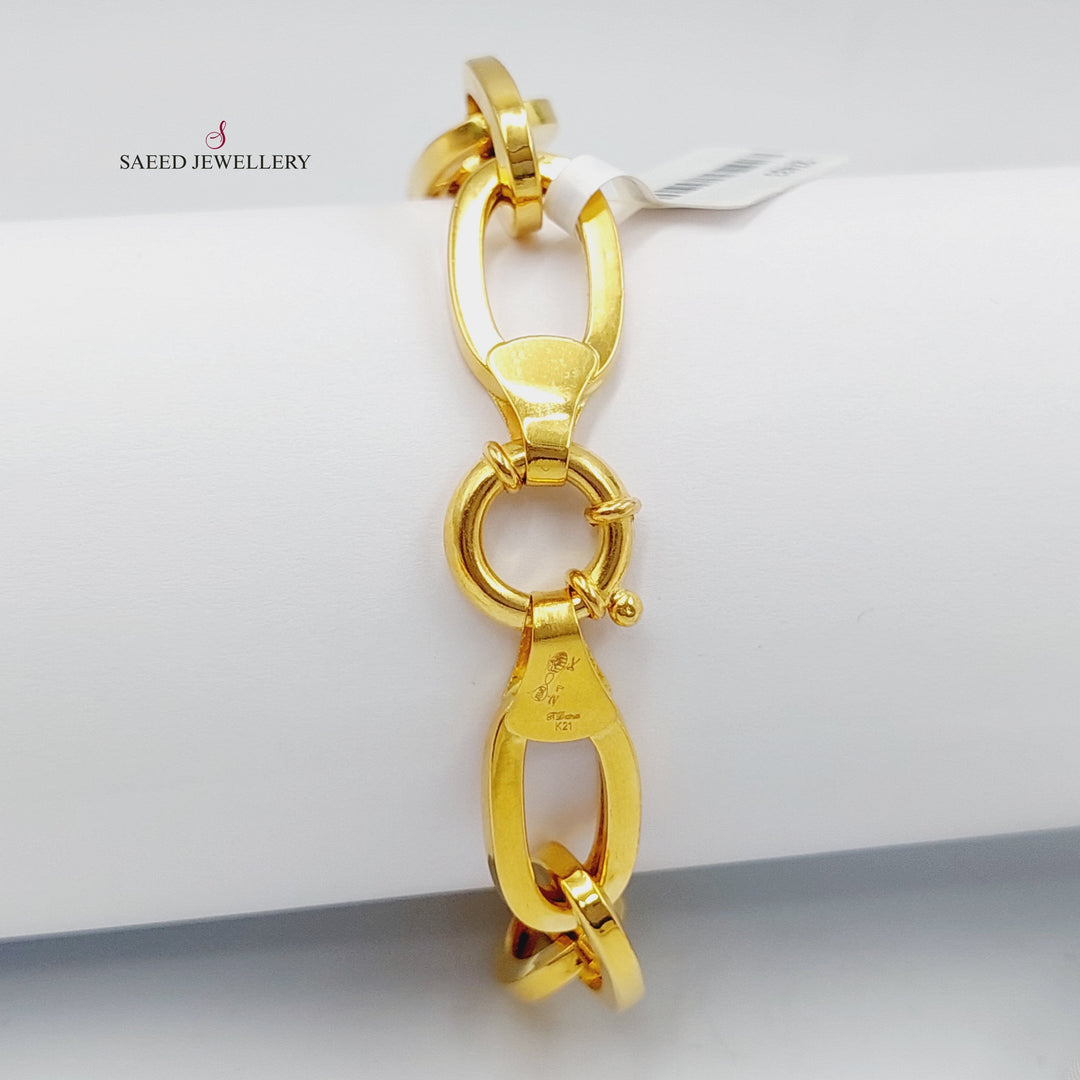 21K Gold Bold Cuban Links Bracelet by Saeed Jewelry - Image 4