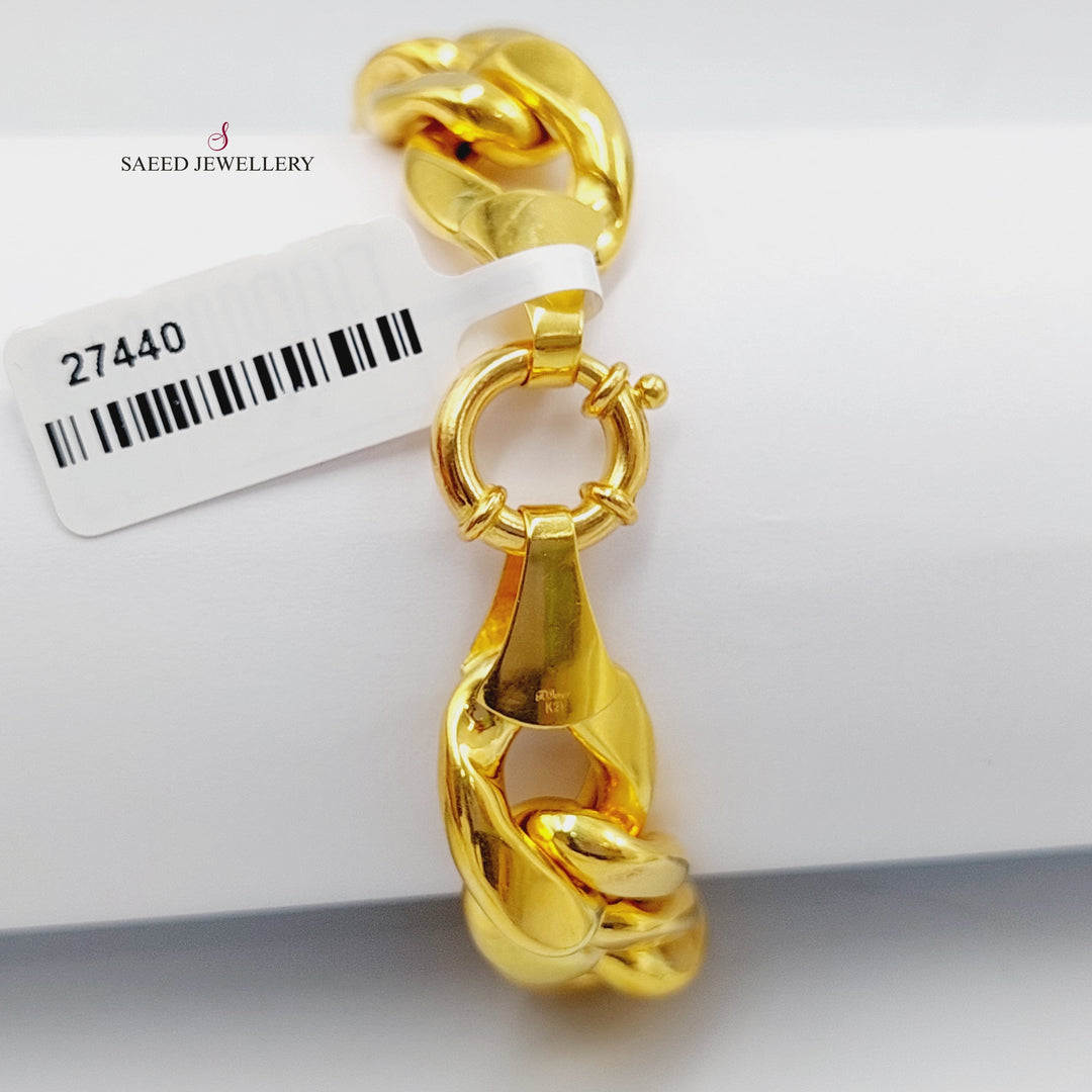 21K Gold Bold Cuban Links Bracelet by Saeed Jewelry - Image 4