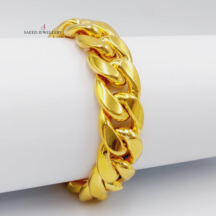 21K Gold Bold Cuban Links Bracelet by Saeed Jewelry - Image 1