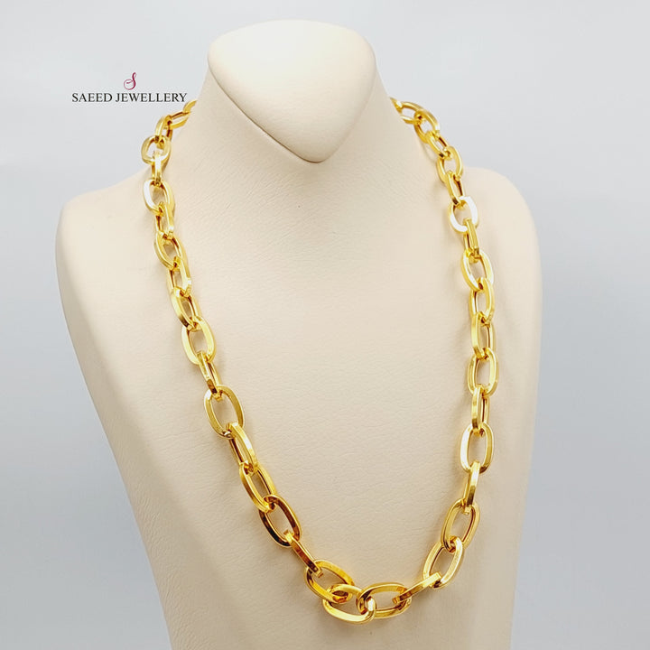 21K Gold Bold Cuban Links Necklace by Saeed Jewelry - Image 3