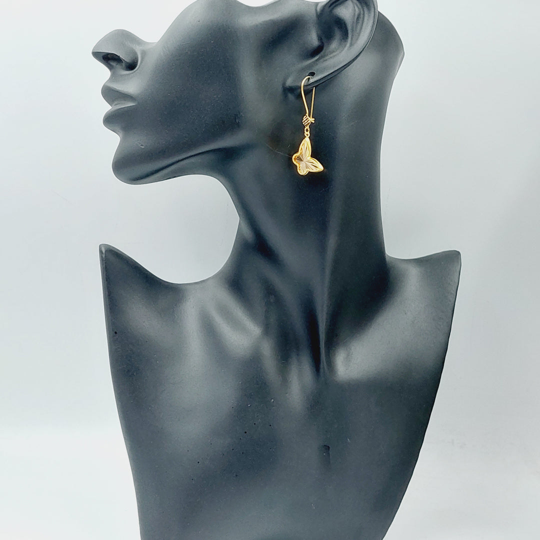 21K Gold Butterfly Earrings by Saeed Jewelry - Image 3