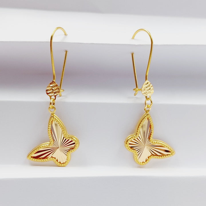 21K Gold Butterfly Earrings by Saeed Jewelry - Image 4