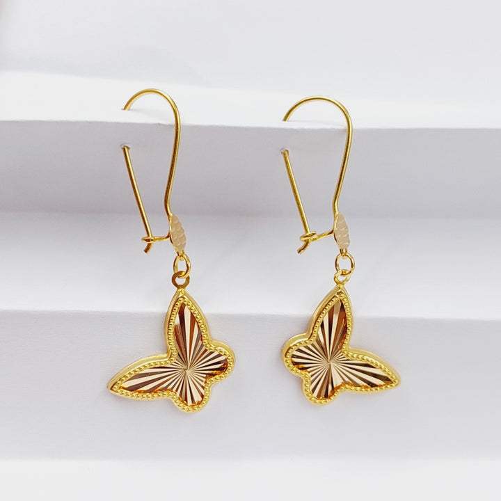 21K Gold Butterfly Earrings by Saeed Jewelry - Image 5