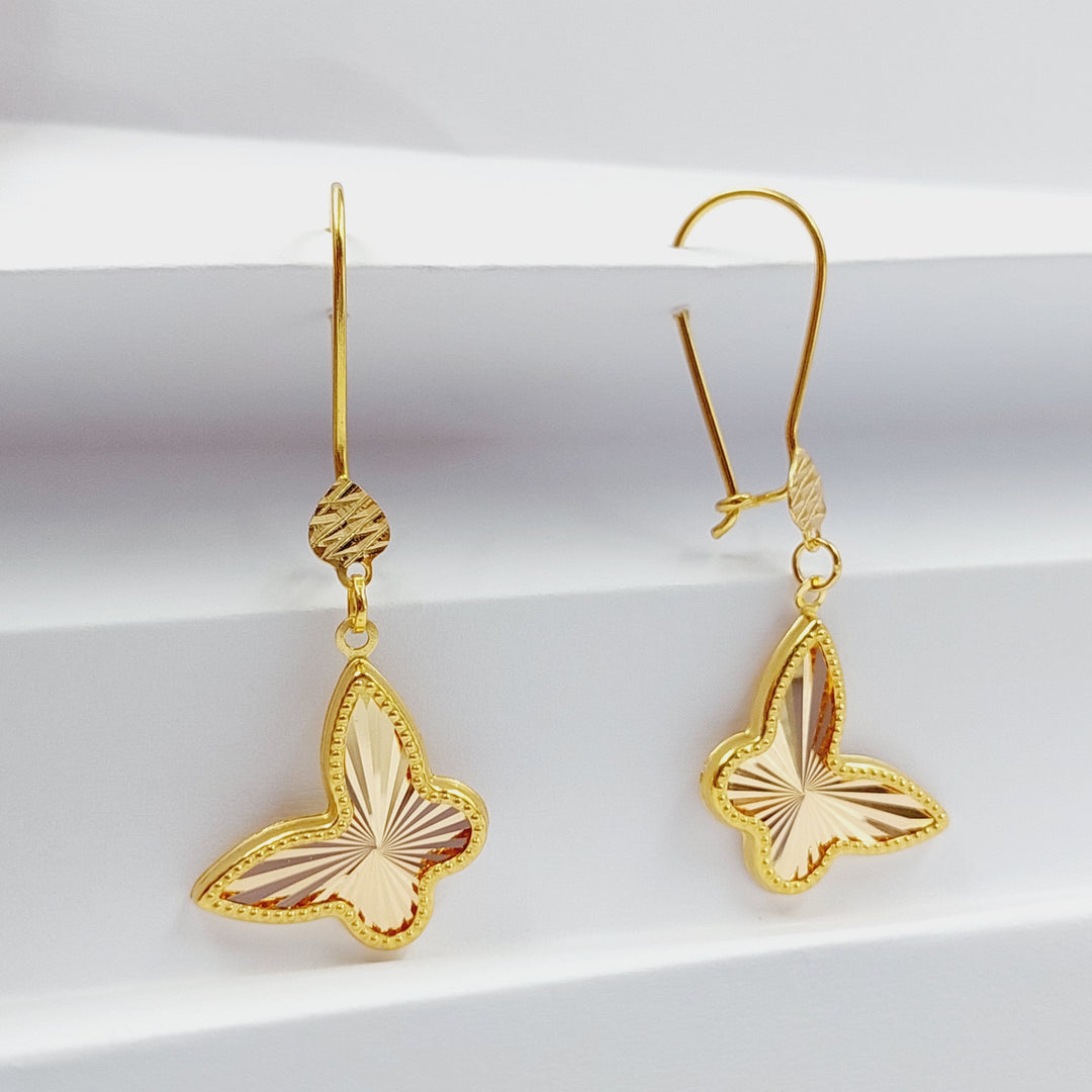 21K Gold Butterfly Earrings by Saeed Jewelry - Image 1