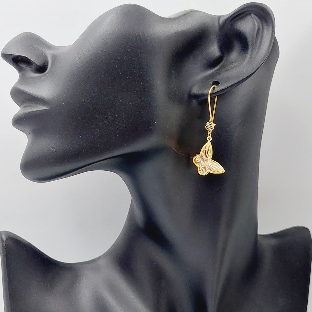 21K Gold Butterfly Earrings by Saeed Jewelry - Image 2