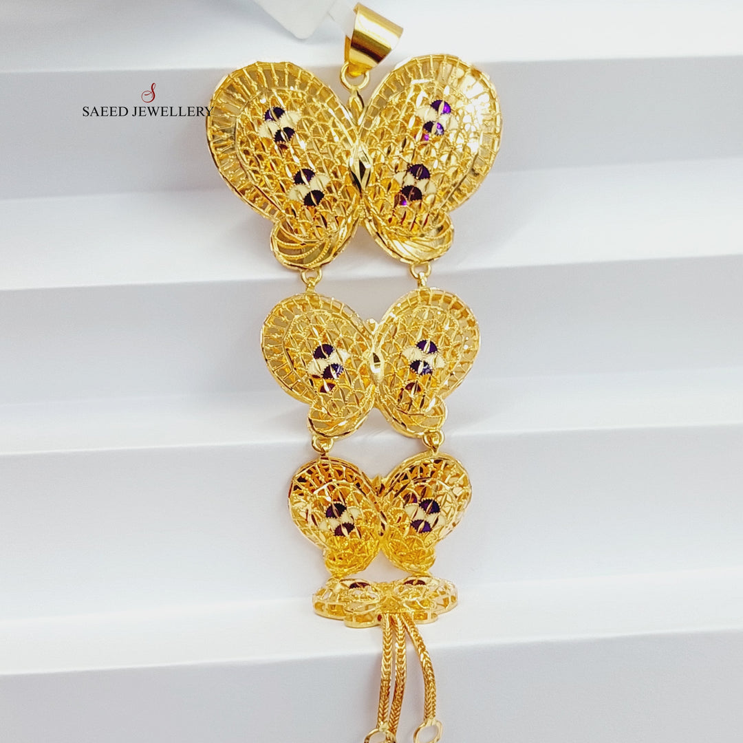 21K Gold Butterfly Pendant by Saeed Jewelry - Image 3