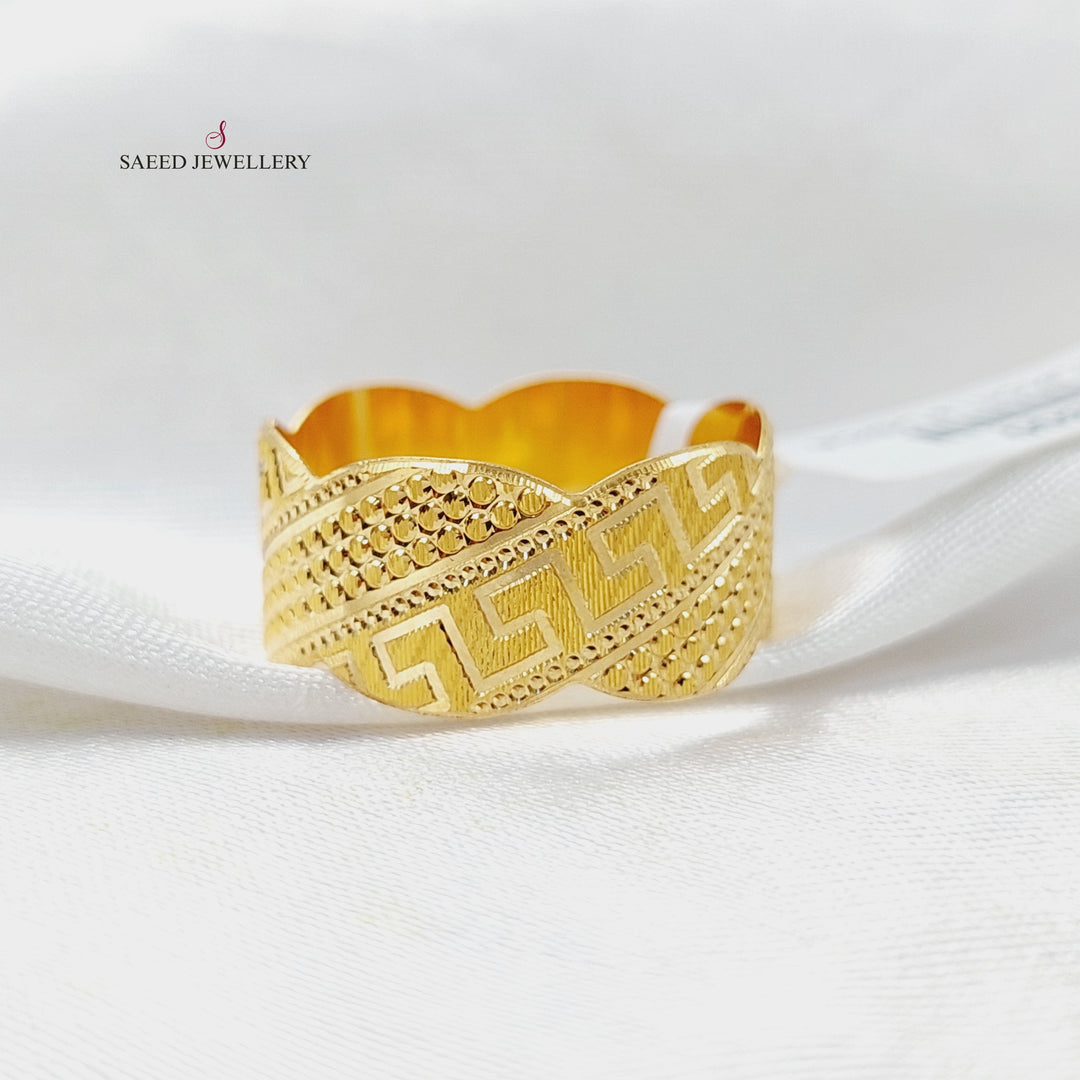 21K Gold CNC Virna Wedding Ring by Saeed Jewelry - Image 1