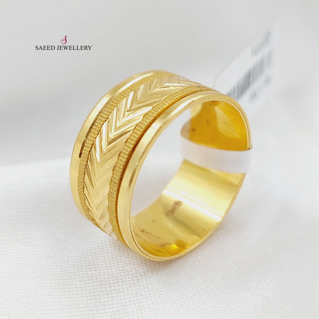 21K Gold CNC Wedding Ring by Saeed Jewelry - Image 4