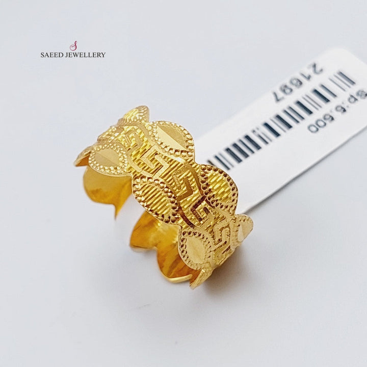 21K Gold CNC Wedding Ring by Saeed Jewelry - Image 1