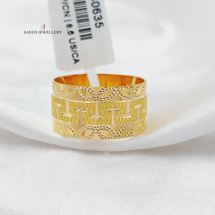 21K Gold CNC Wide Wedding Ring by Saeed Jewelry - Image 1