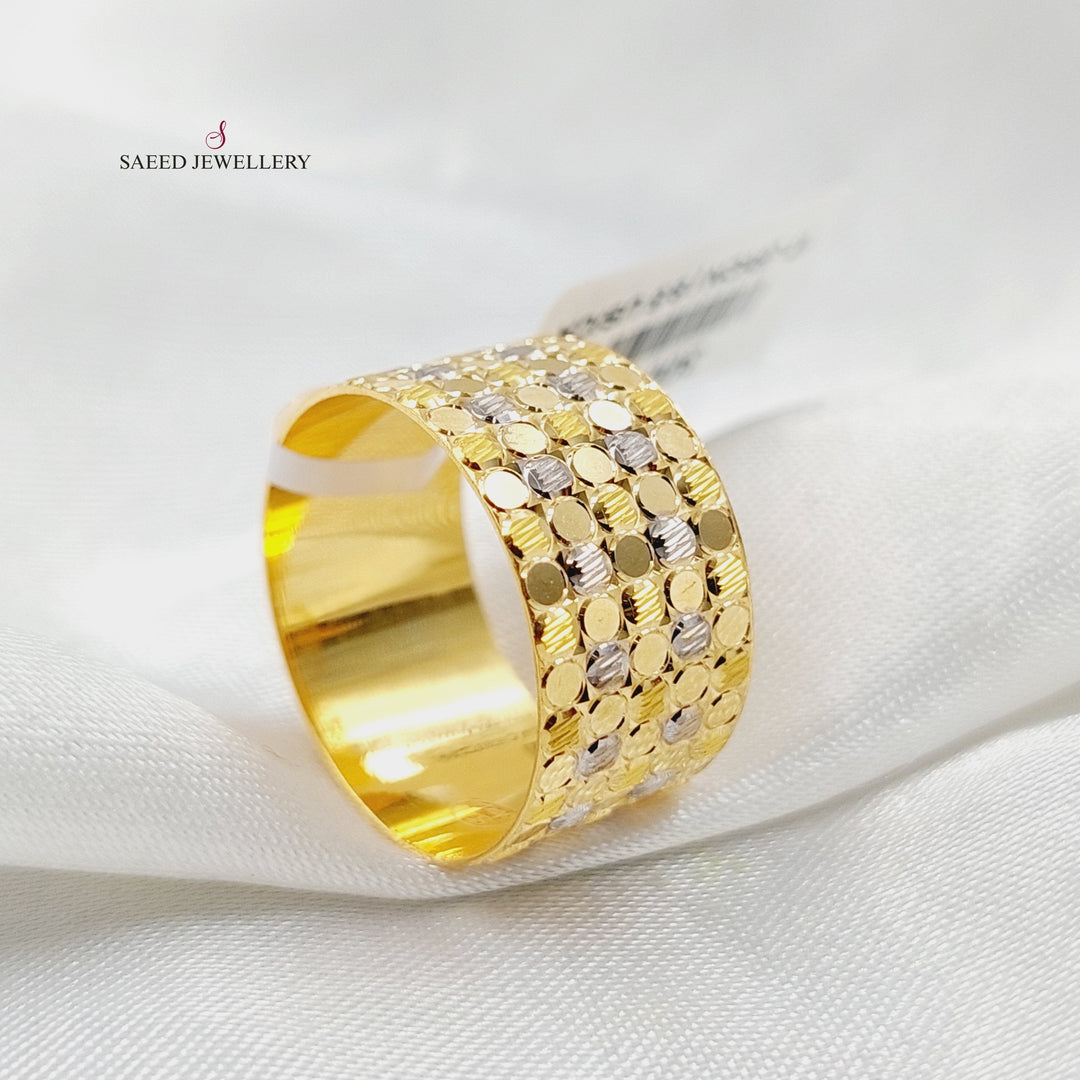 21K Gold CNC Wide Wedding Ring by Saeed Jewelry - Image 2