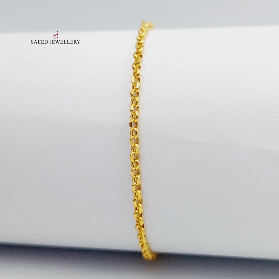 21K Gold Cable Bracelet by Saeed Jewelry - Image 8