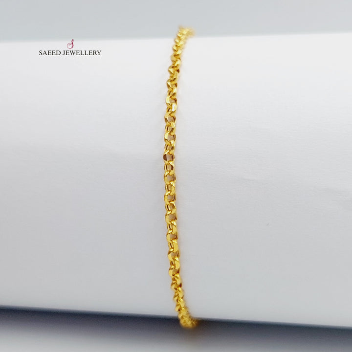 21K Gold Cable Bracelet by Saeed Jewelry - Image 2