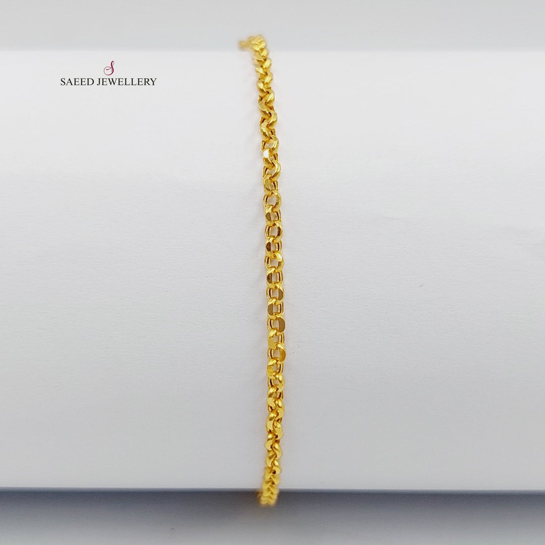 21K Gold Cable Bracelet by Saeed Jewelry - Image 5