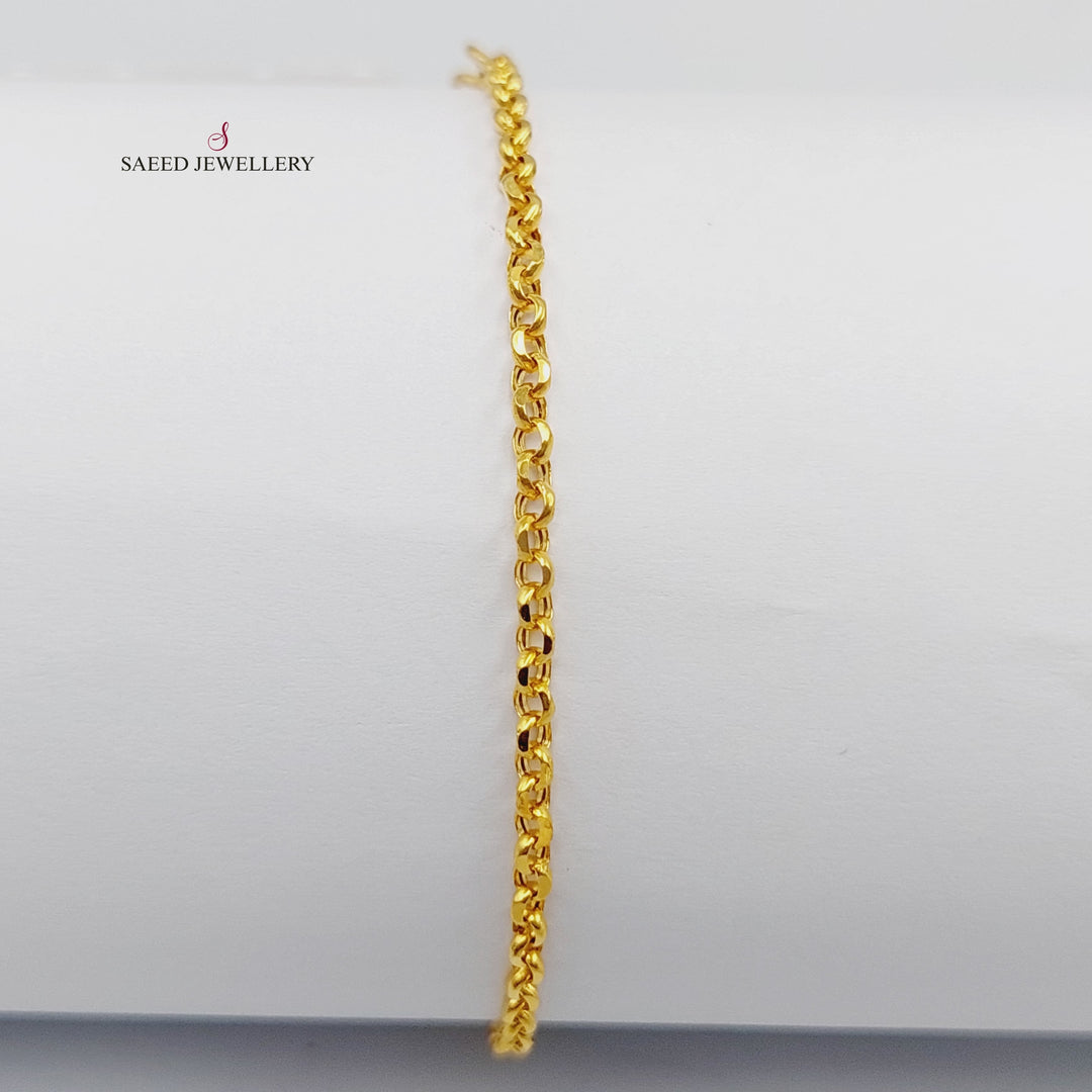 21K Gold Cable Bracelet by Saeed Jewelry - Image 11