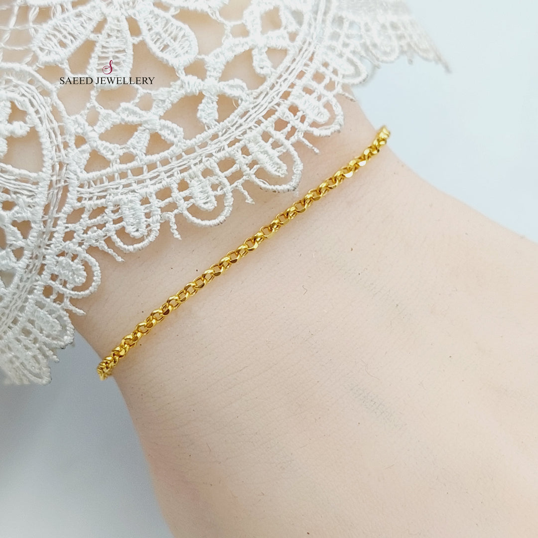 21K Gold Cable Bracelet by Saeed Jewelry - Image 5