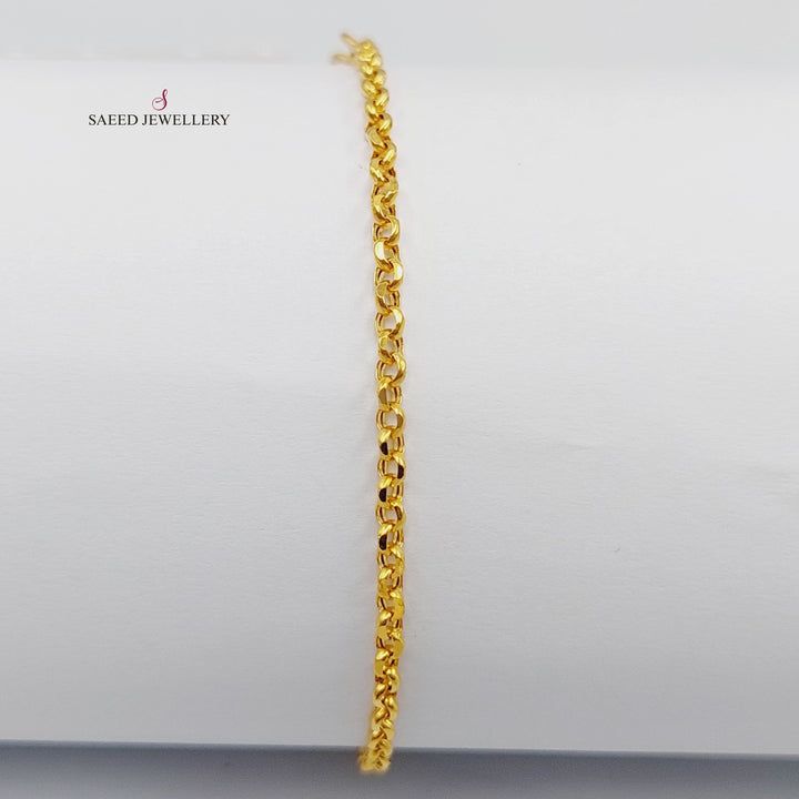 21K Gold Cable Bracelet by Saeed Jewelry - Image 6