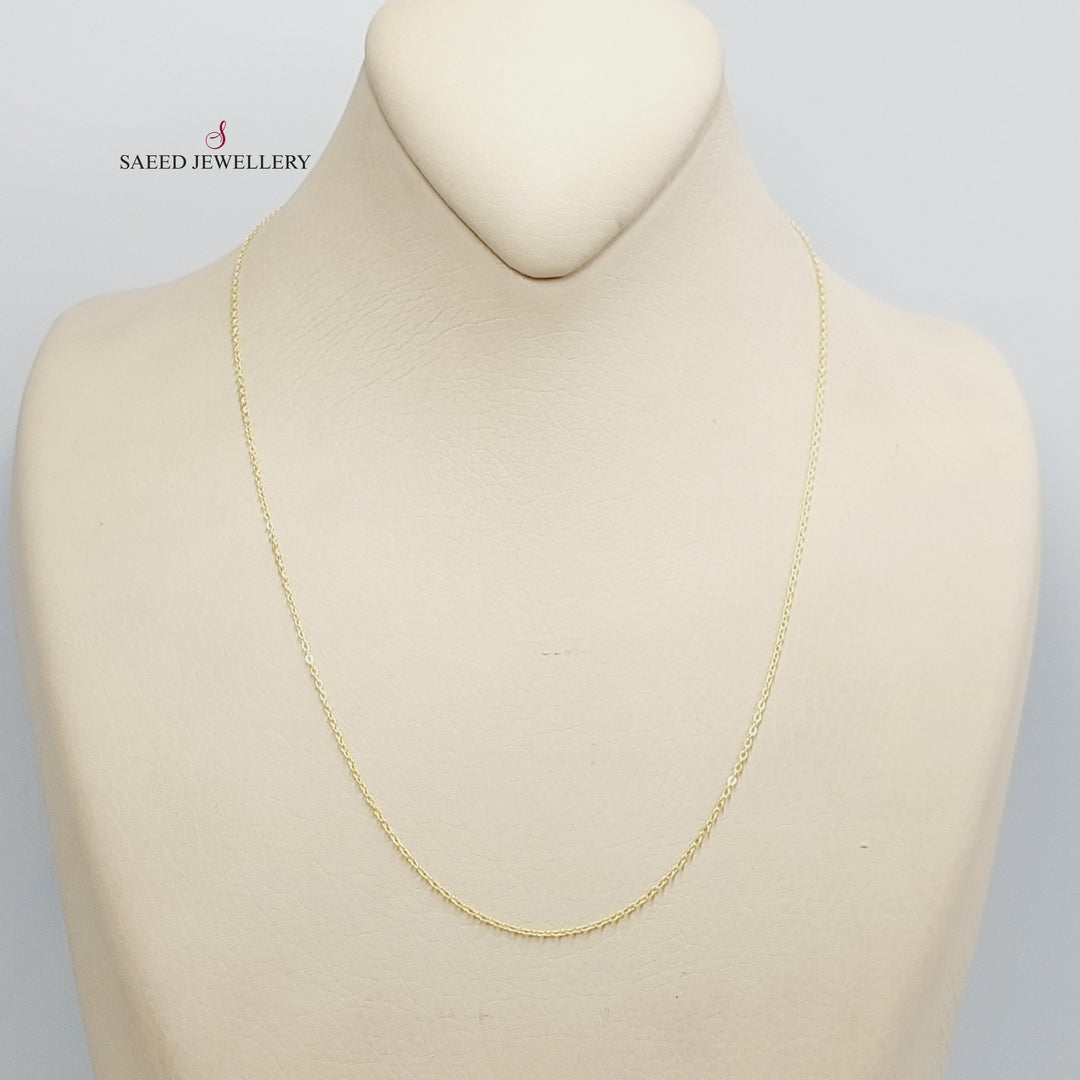 Cable Link Chain 45cm Made Of 18K Yellow Gold by Saeed Jewelry-29650