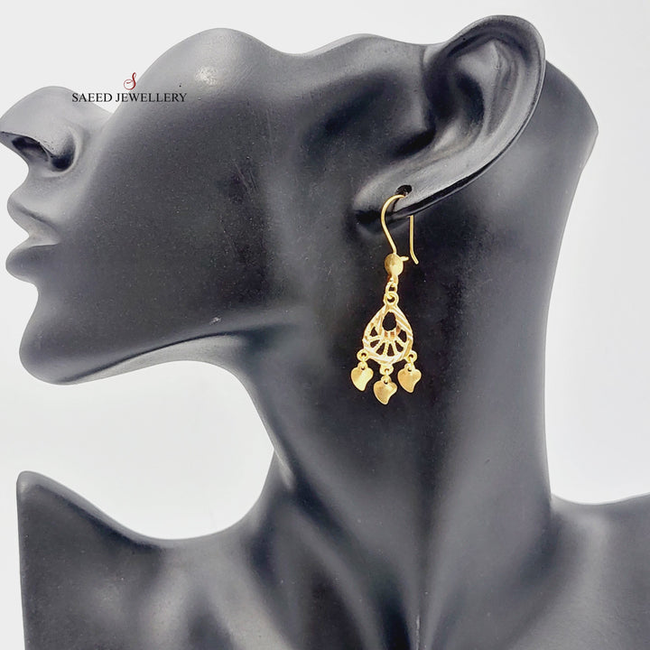 21K Gold Classic Earrings by Saeed Jewelry - Image 3