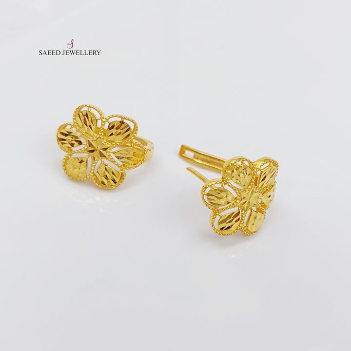 21K Gold Click Spike Earrings by Saeed Jewelry - Image 2