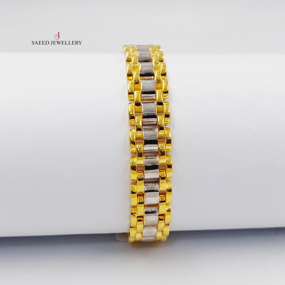 Crown Bracelet  Made Of 21K Colored Gold by Saeed Jewelry-29865