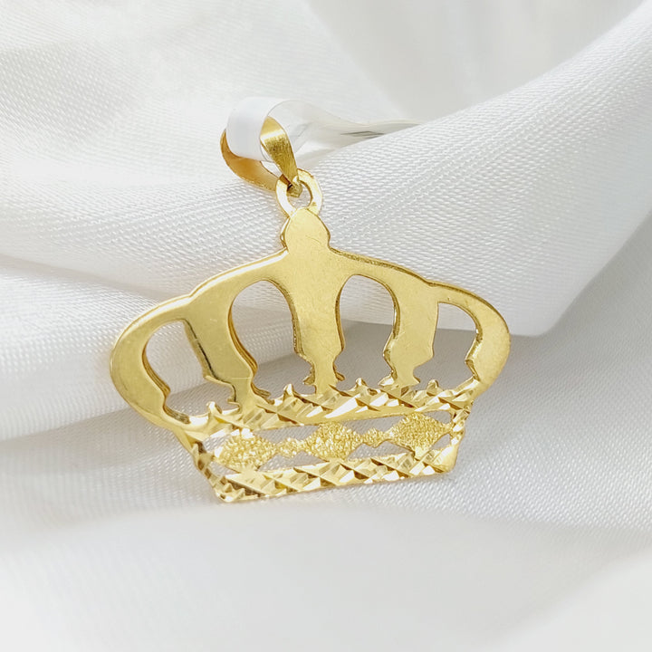 18K Gold Crown Pendant by Saeed Jewelry - Image 4